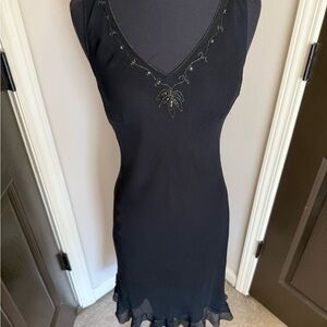Robbie Bee silk Black Dress embroidered